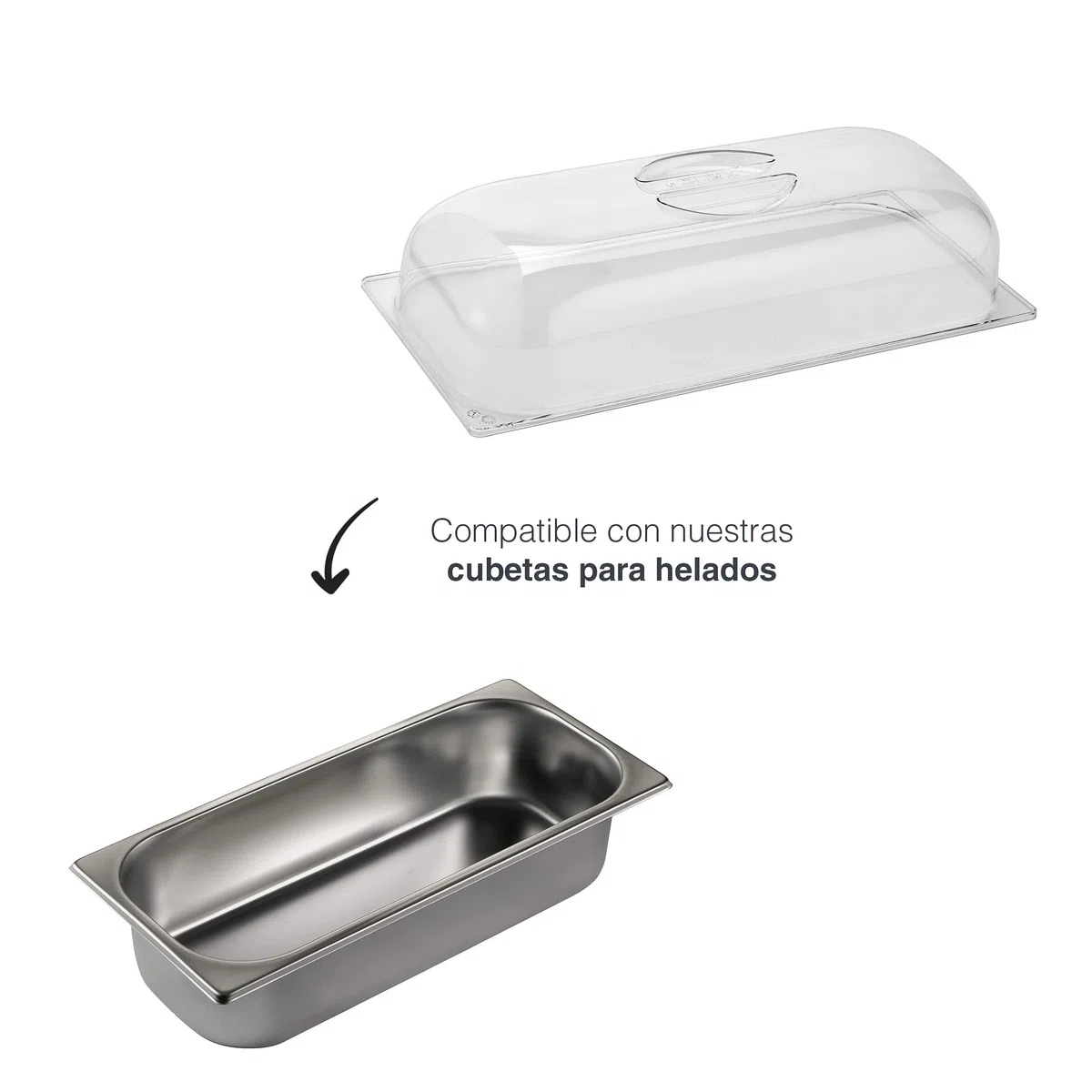 LACOR 66900P - vaschetta, Coperchio per vassoi, Protegge Il Gelato, Lavabile in lavastoviglie, policarbonato, Trasparente, 360 x 165 x 76 mm