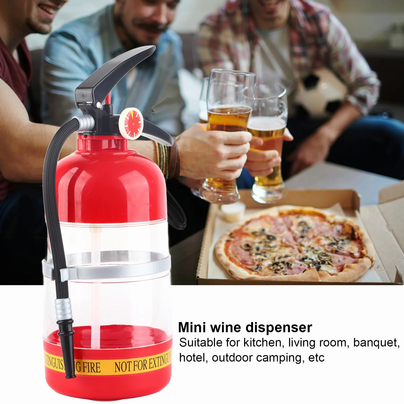 Innovativo Distributore Portatile di Bevande per Vino, Birra, Cocktail, Liquore, Pompa, Accessorio per Feste, 2 L, Design a Pressione Manuale, Adatto per Banchetti,