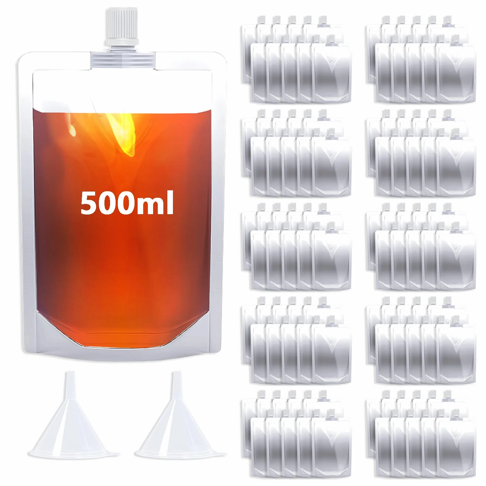 Set di sacchetti trasparenti in plastica, non trattati, a prova di perdite e riutilizzabili, ideali per vino, campeggio, viaggi, festival, feste