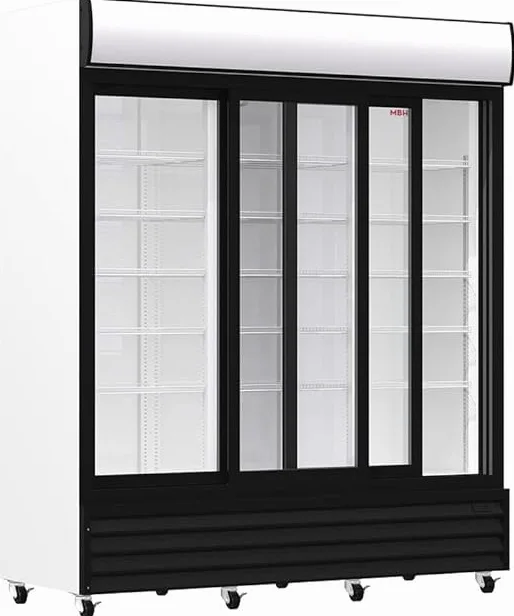 MBH - Armadietto frigorifero espositore 3 ante in vetro per alberghi Frigorifero espositore industriale refrigerato tripla porta per supermercato e ristorante.