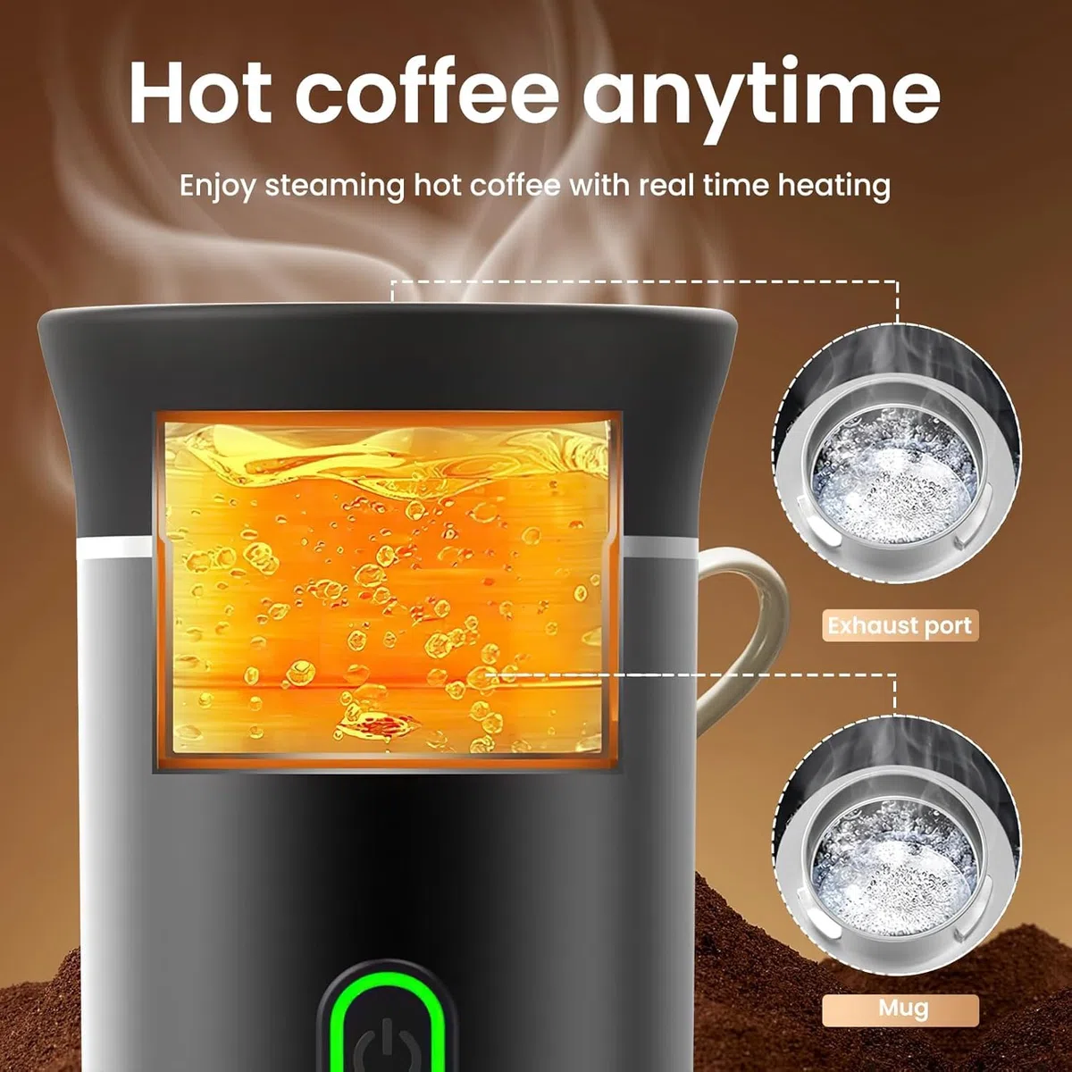 Generico 3 In 1 Macchina da Caffe Portatile, Macchina Caffè Portatile Multi Capsule, Macchina da Caffè Espresso Riscaldamento Rapido, Caffettiera Portatile Per Ufficio, Casa (Bianco)