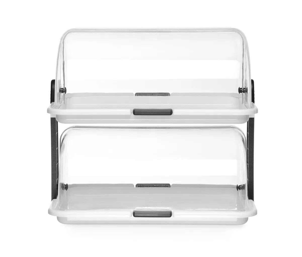 HENDI Vetrina, espositore, display, doppio, per cibo, Buffet, banchetti, cucina, ristoranti, pasticceria, panetterie, con coperchio trasparente rotante Roll-Top, 380x260x(h)355 mm, PP, PS