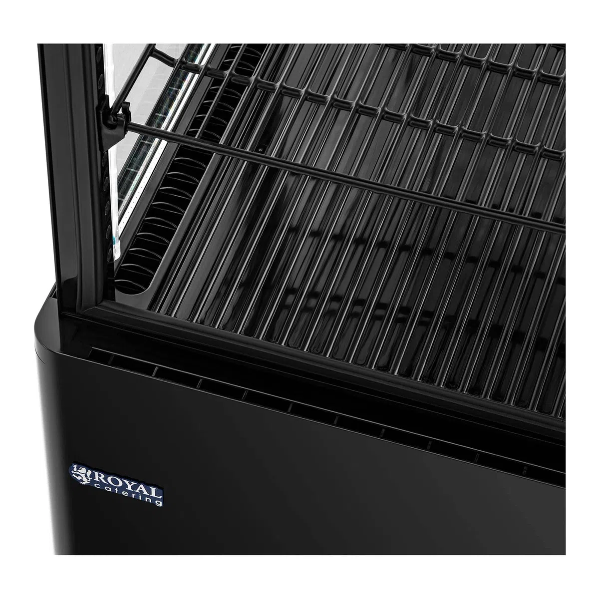 Royal Catering Vetrina Refrigerata da Banco RCCC-78-BT (78 L, 4 livelli, nero, chiudibile a chiave)