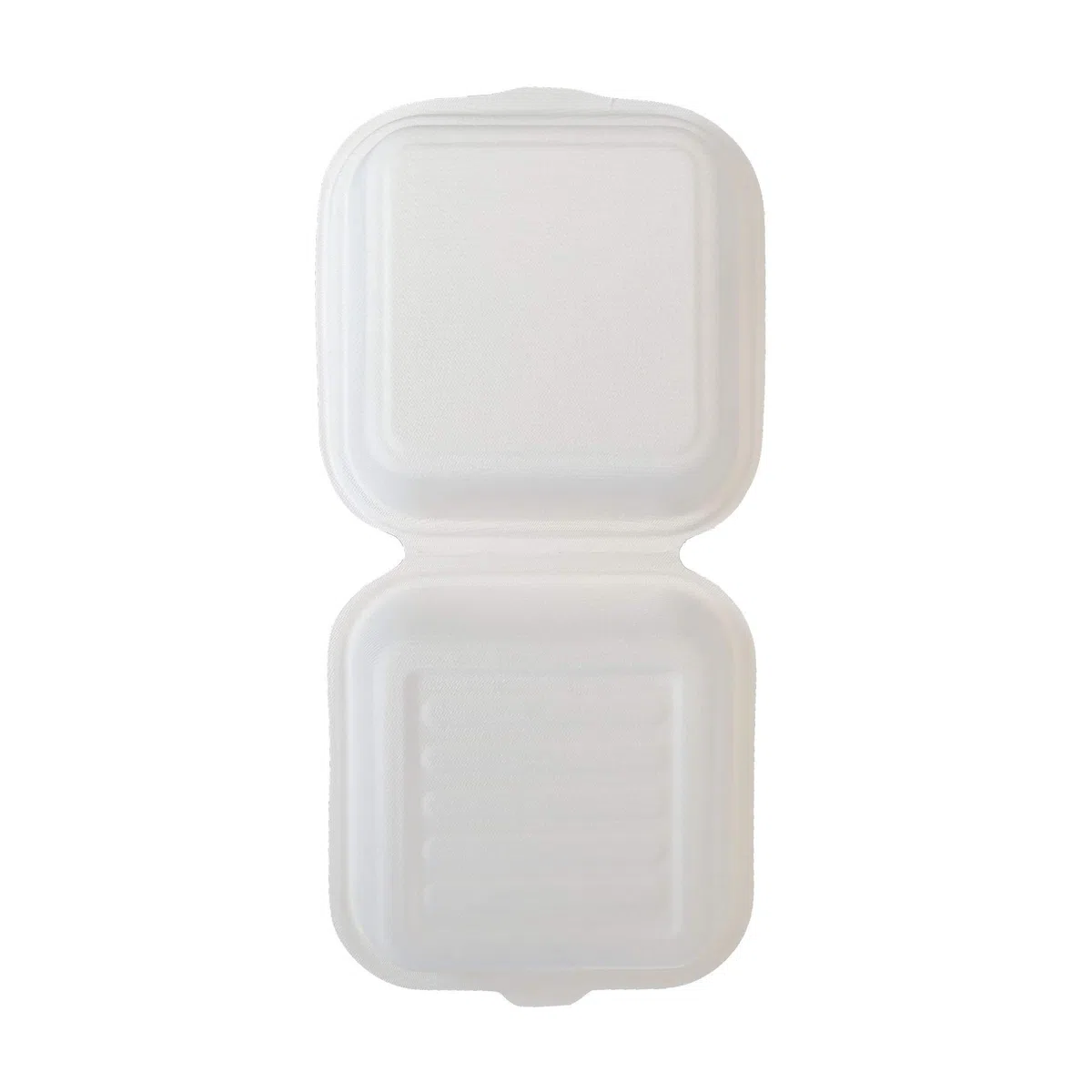 PZ 50 VASCHETTA RICHIUDIBILE IN POLPA DI CELLULOSA BIO COMP 15 x 15 x H 8,5 CM IDEALE PER L'ASPORTO DI CIBI COME SUSHI, FRITTI,HAMBURGER E PATATINE