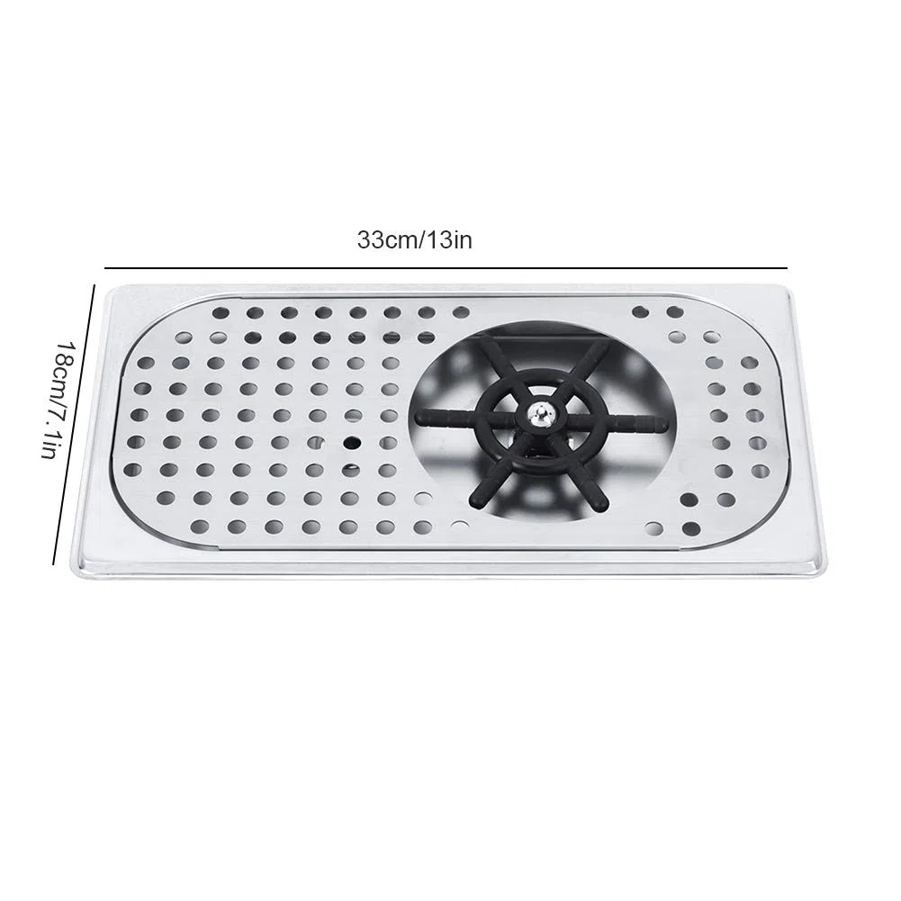 PAER Sciacquatrice Brocca, Rondella Automatica della Tazza di Vetro, Sciacquatrice per Bicchieri da Lavatazze Sciacquatrice per la Pulizia del Vetro con Scarico e Vassoio Antigoccia per Bar