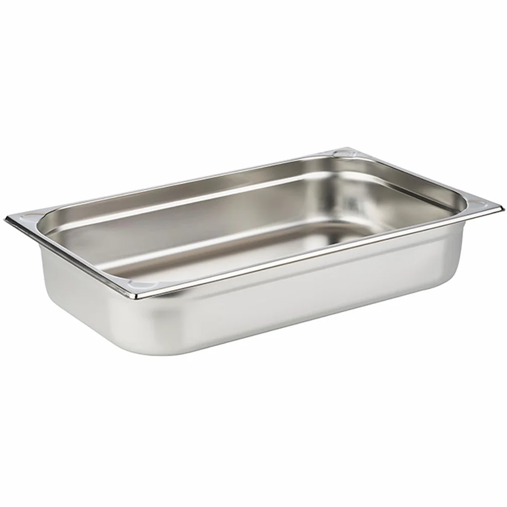 APS 81104 Contenitore GN 1/1, contenitore Gastronorm, in acciaio inox, dimensioni 32,5 x 53 cm, profondità 100 mm, volume 13,25 litri
