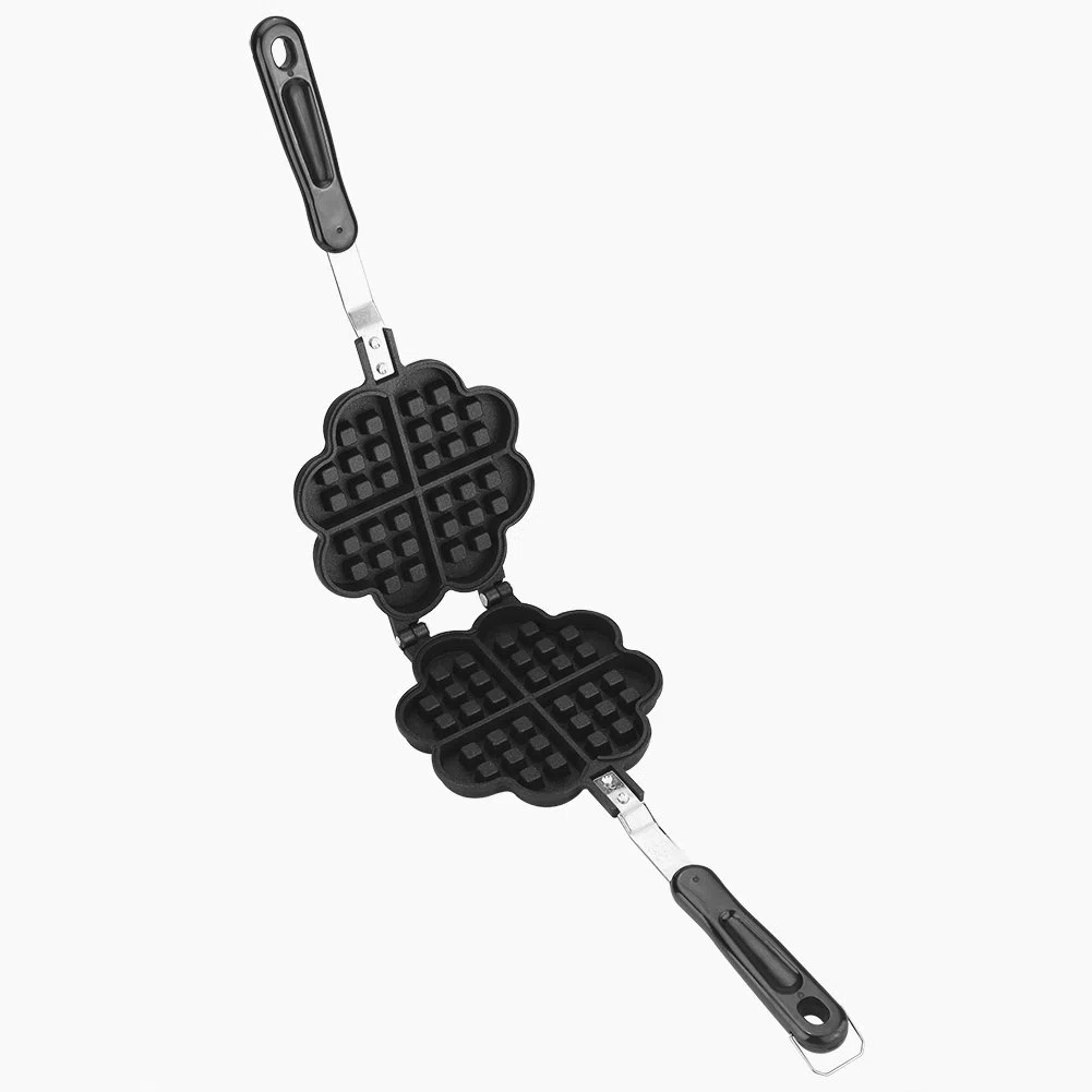 Waffle Iron, a forma di cuore domestica Gas antiaderente Waffle Maker Pan Stampo in alluminio Stampo piatto di cottura strumento di cottura.
