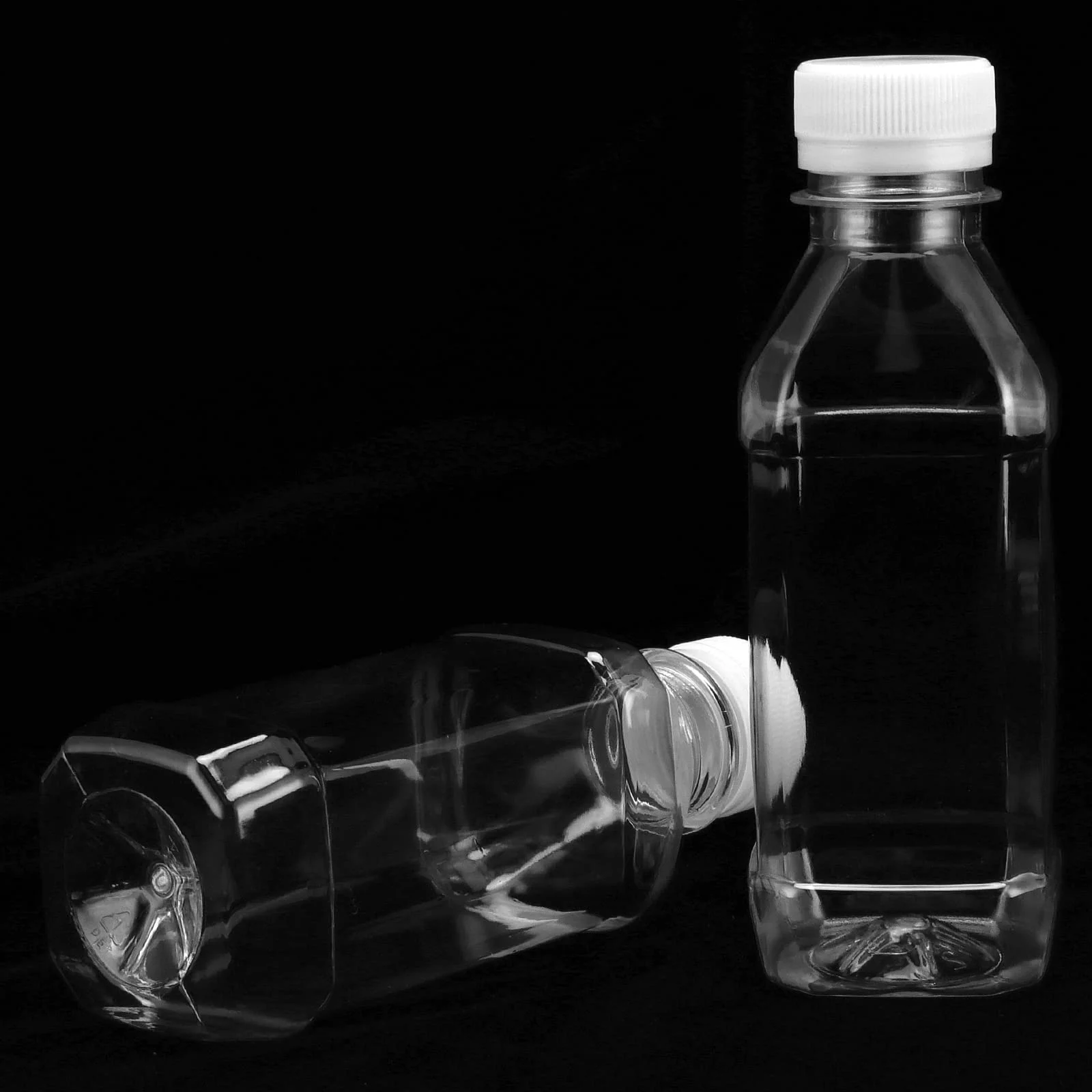 SINJEUN 33 confezioni da 8 once di bottiglie di plastica trasparenti per succhi di frutta con coperchi, bottiglie di plastica vuote per bevande, contenitori per bevande trasparenti riciclabili
