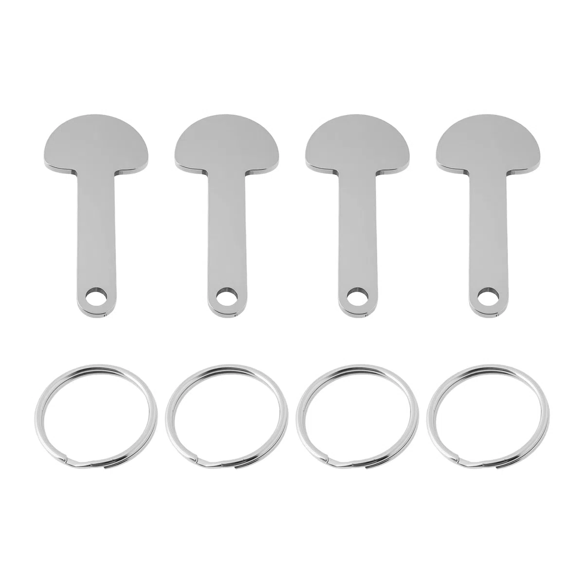 EMSea 4 Pezzi Riutilizzabili Chiave Di Rilascio Carrello Supermercato Con Anello In Acciaio Inox Compatibile Con B&M Compatibile Con Asda Carrello 46x23mm
