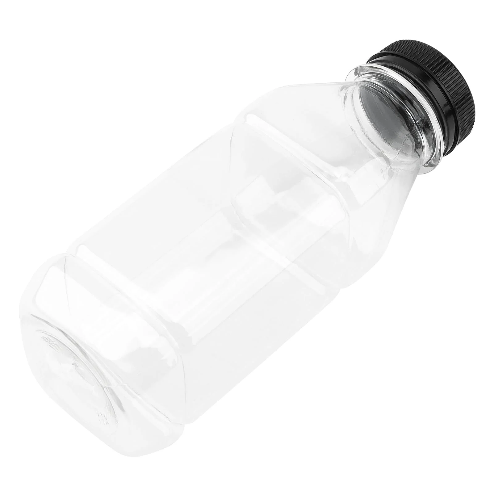 24 bottiglie di plastica trasparente da 350 ml con coperchio nero, contenitori trasparenti riutilizzabili per succhi, bottiglie vuote in PET per succhi, frullati, latte e altre bevande