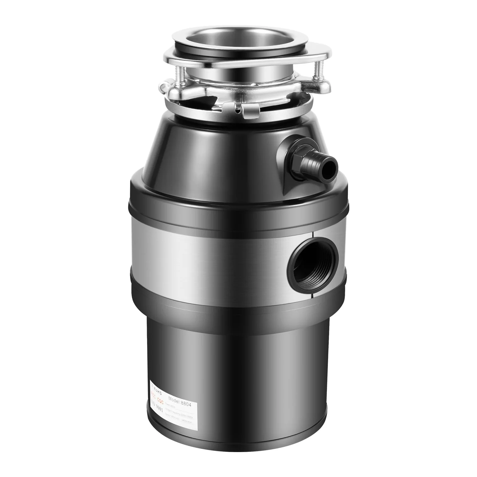 Svitatore per rifiuti da cucina, 560 W, sistema di rettifica per rifiuti alimentari da 1,2 l, salvaspazio, sotto il lavandino, colore nero