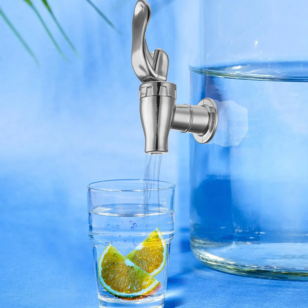Bewudy 2 Pezzi Rubinetto Dispenser per Bevande - Ricambio per Acqua Fredda e Calda, Caffè, Succo (Argento)
