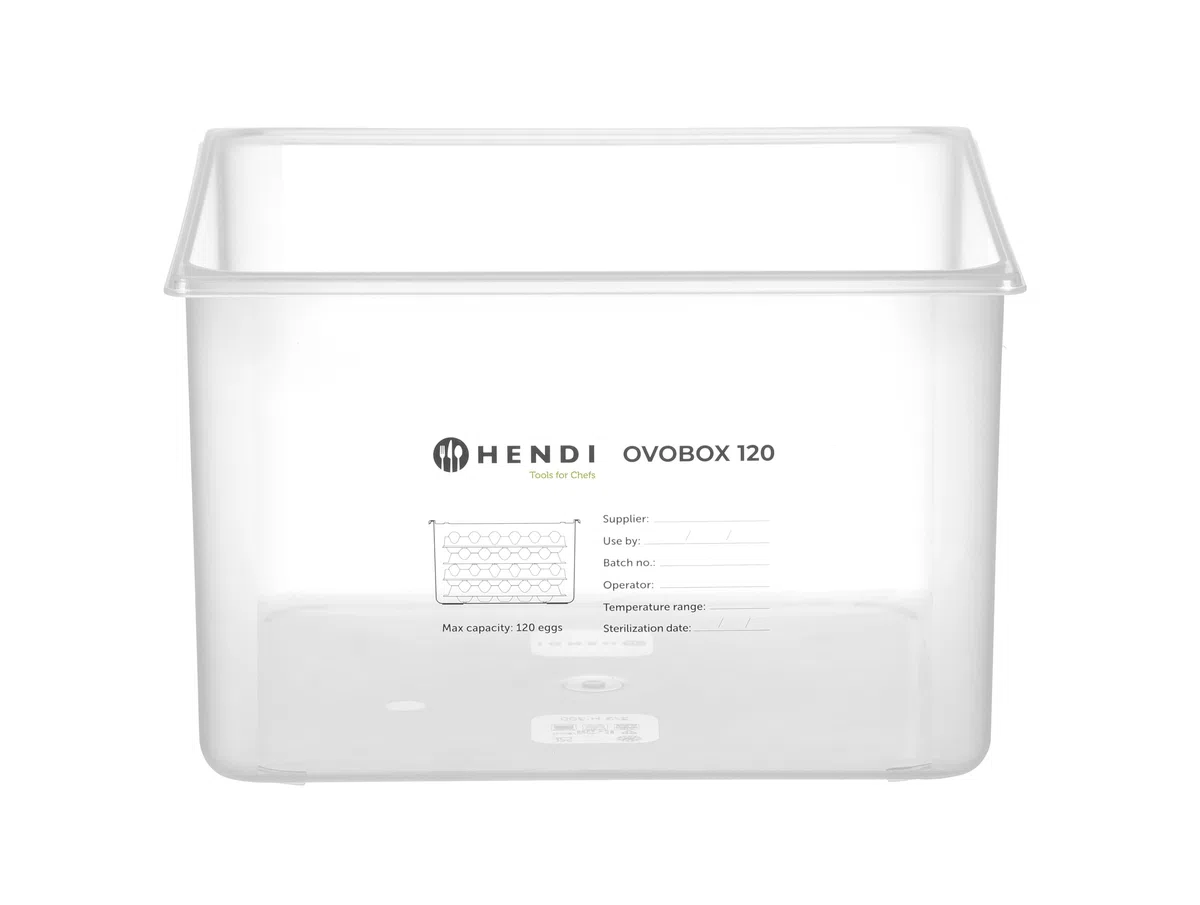 HENDI Contenitore per uova OVOBOX 120, con coperchio e 8 vassoi, GN 2/3, 18L, 355x325x(H) 200mm, PP e PS