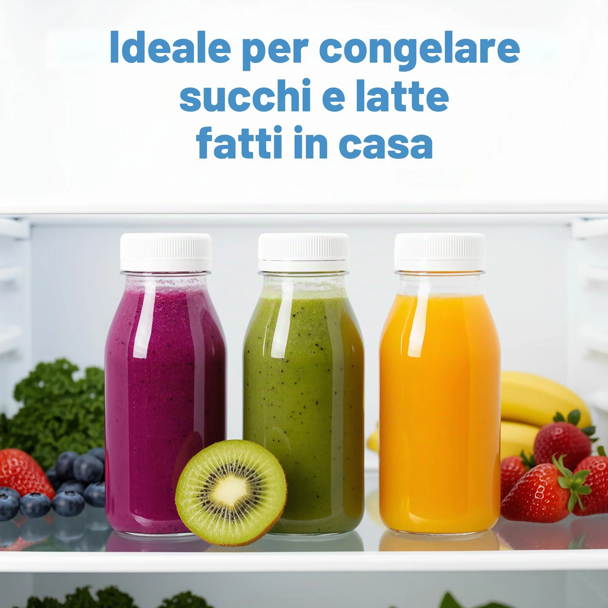 12 pezzi 200 ml bottiglie per latte vuote, bottiglie per succo, bottiglie d'acqua in plastica, bottiglie per bevande, bottiglie per smoothie trasparenti