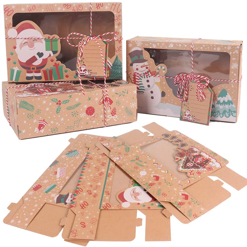 OTMVicor Vicor, scatole per biscotti di Natale, 6 scatole per cupcake di Natale, scatole da forno per regali di Natale