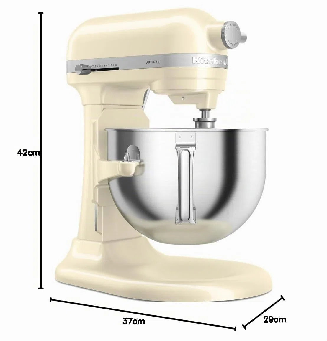 KitchenAid Robot da Cucina - Artisan - Robot da cucina multifunzione con ciotola sollevabile - Con 5 accessori - 5,6L - Crema