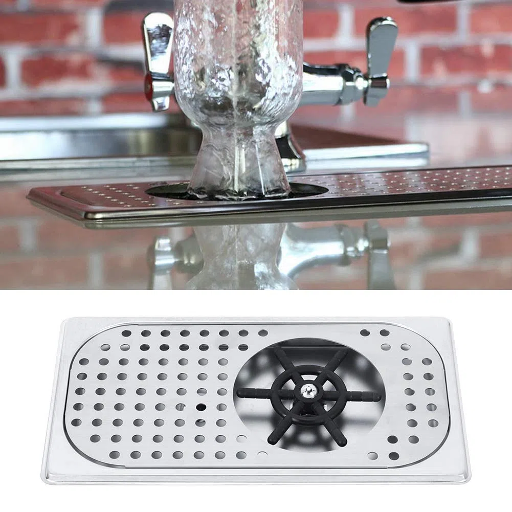 PAER Sciacquatrice Brocca, Rondella Automatica della Tazza di Vetro, Sciacquatrice per Bicchieri da Lavatazze Sciacquatrice per la Pulizia del Vetro con Scarico e Vassoio Antigoccia per Bar