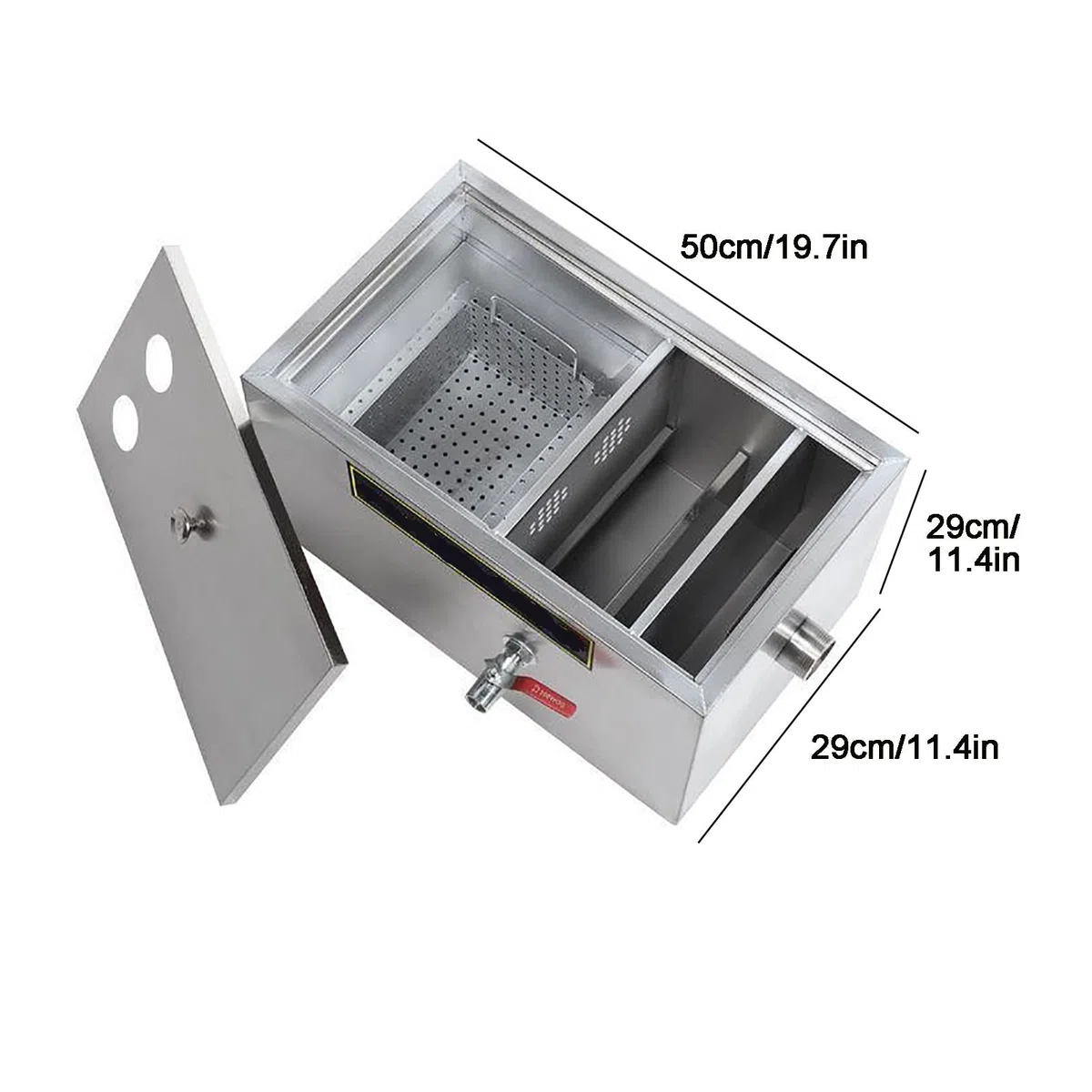 Filtro Antigrasso, Separatore Di Grasso Per Acque Reflue In Acciaio Inossidabile Commerciale Per Sottolavello, Separatore Di Grasso Commerciale Con Ingresso Dall'alto Per Cucine Di Ristoranti, Hotel