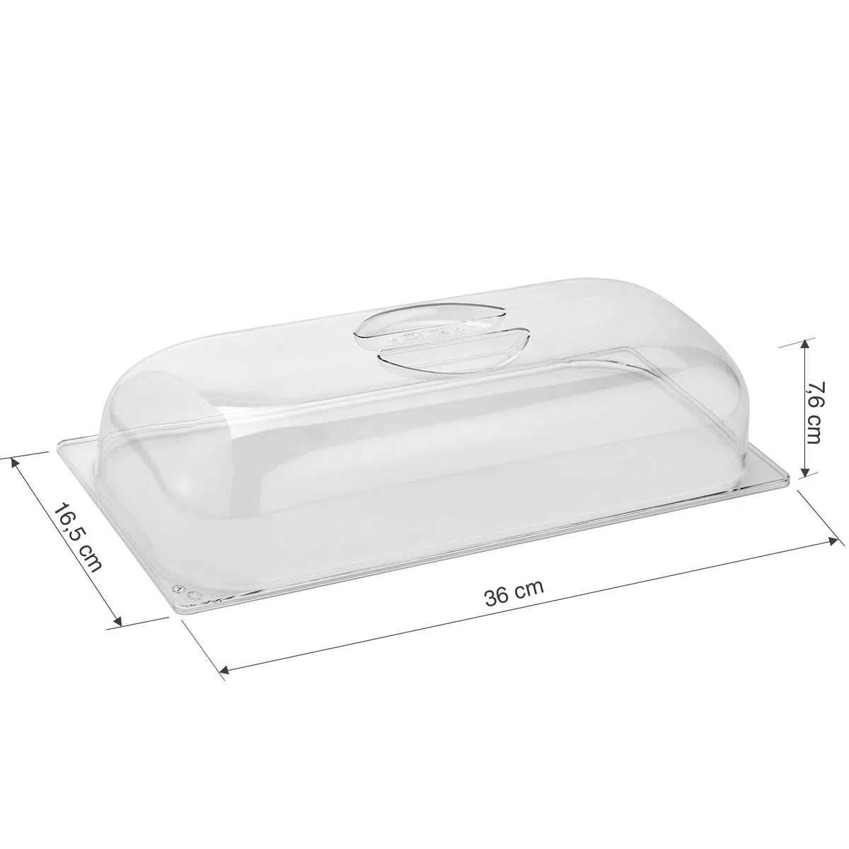 LACOR 66900P - vaschetta, Coperchio per vassoi, Protegge Il Gelato, Lavabile in lavastoviglie, policarbonato, Trasparente, 360 x 165 x 76 mm