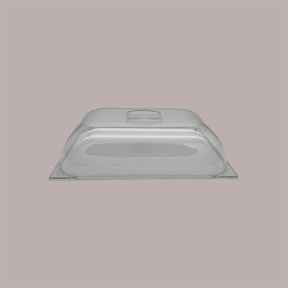 Lucgel Coperchio Trasparente in Policarbonato a Cupola per Vaschetta Gelato, 36x25 cm