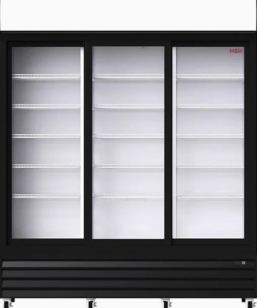 MBH - Armadietto frigorifero espositore 3 ante in vetro per alberghi Frigorifero espositore industriale refrigerato tripla porta per supermercato e ristorante.