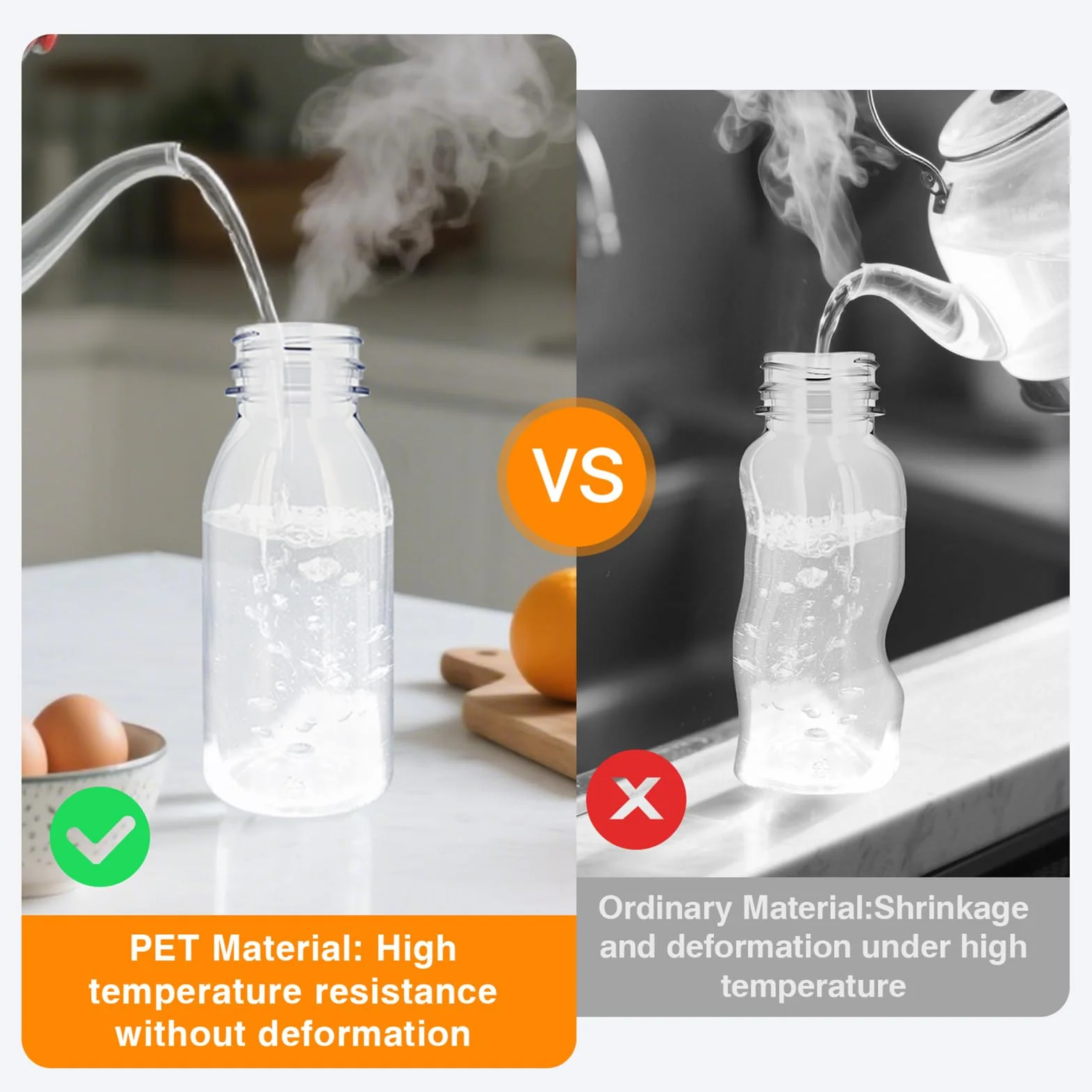 8 Pezzi Bottiglie di Plastica 200ml,Trasparenti Piccole Bottiglie per Bevande con Coperchio Nero e 8 Adesivi,Riutilizzabile Mini Bottiglia di Plastica per Conservare Succhi,Acqua e Bevande