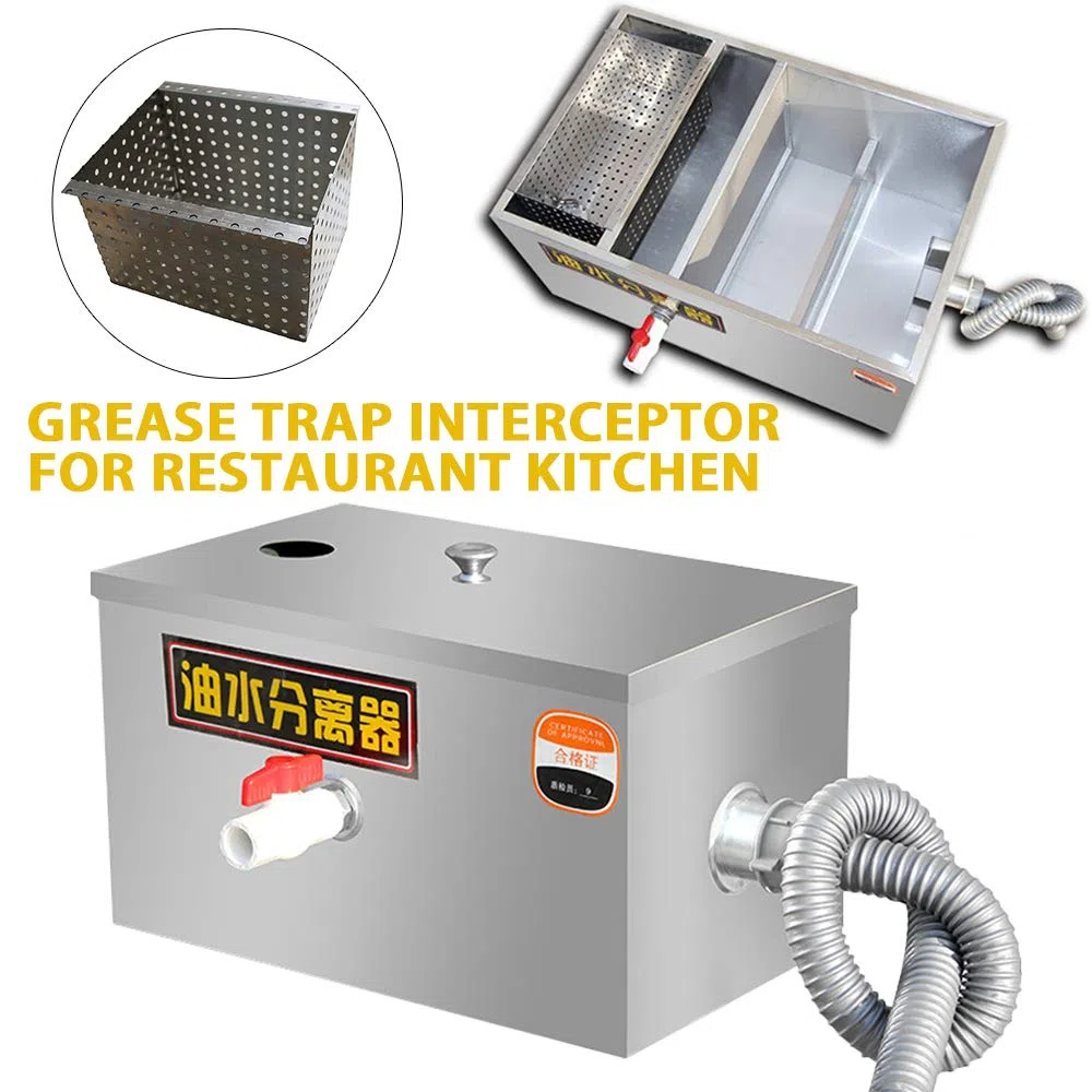 Separatore grasso in acciaio inox, separatore grasso, separatore olio, cucina, per il trattamento, olio minerale, olio vegetale, olio vegetale, 35 x 25 x 23 cm