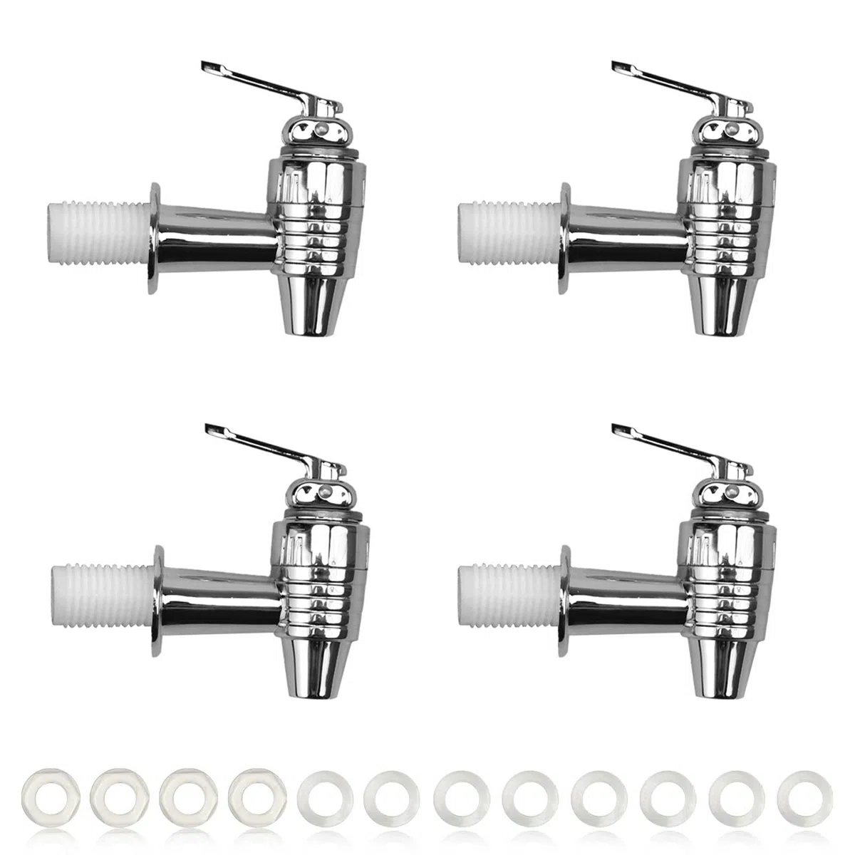 DEANKEJI Rubinetto per Tanica Plastica 4 Pezzi ABS Rubinetto del Distributore, Rubinetto Tanica con Distanziatori e Dadi, Apertura Filettata 1,7 x 2,8 cm, Rubinetto per Succo, per Caffè, Succo