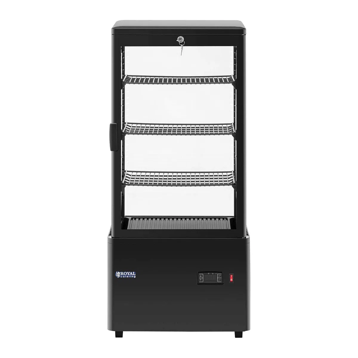 Royal Catering Vetrina Refrigerata da Banco RCCC-78-BT (78 L, 4 livelli, nero, chiudibile a chiave)