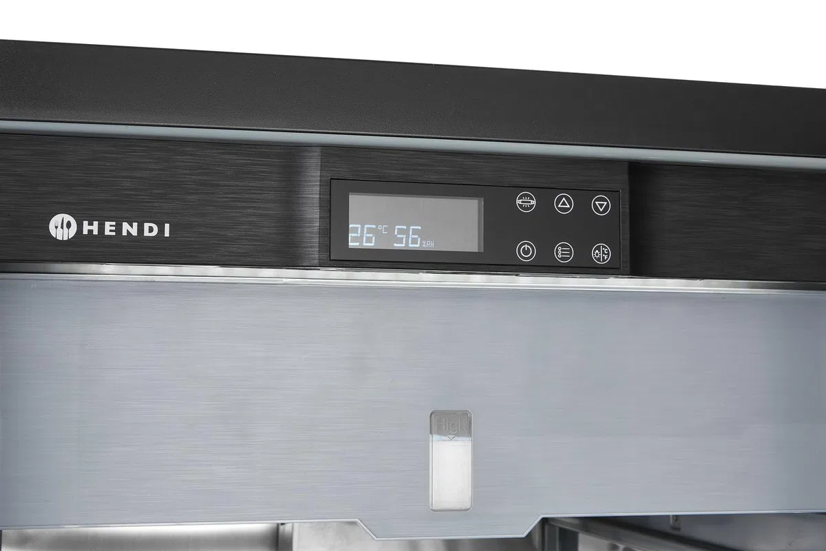 HENDI Armadio frollatura carne, vetrina cabina camera frigo per la frollatura a secco della carne, 233L, 220-240V, 170W, 595x760x(H)1270mm, vetro temprato, acciaio inox 18/10