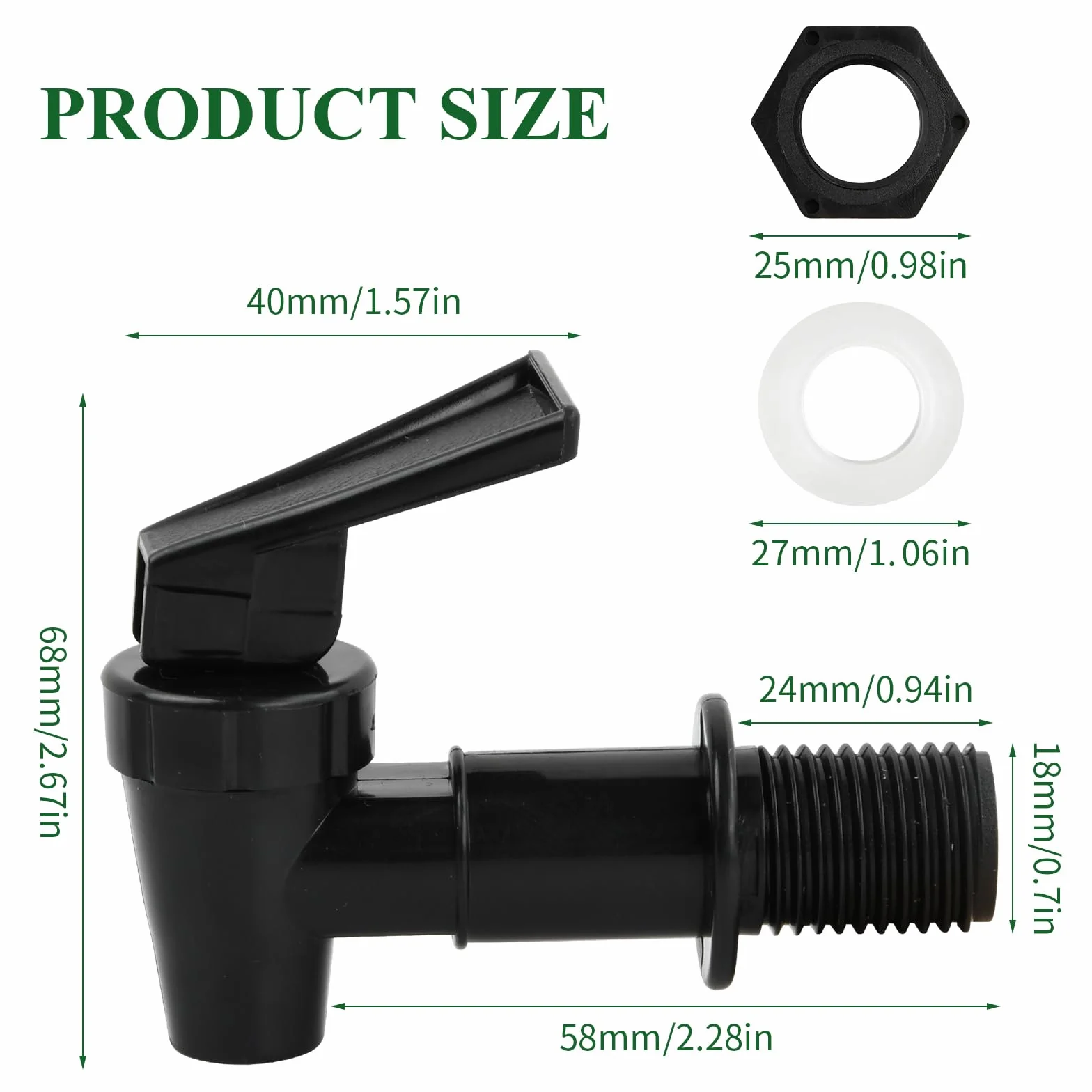 4 Confezioni Rubinetto, Rubinetto Plastica Rubinetti Di Ricambio Per Dispenser, Rubinetto Per Tanica Riutilizzabili, Per Dispenser Di Succo, Caffè, Acqua, Fusto Di Birra, Nero