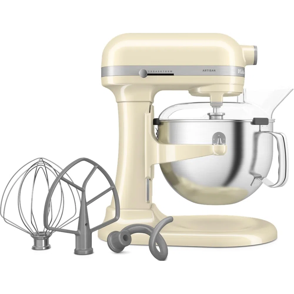 KitchenAid Robot da Cucina - Artisan - Robot da cucina multifunzione con ciotola sollevabile - Con 5 accessori - 5,6L - Crema
