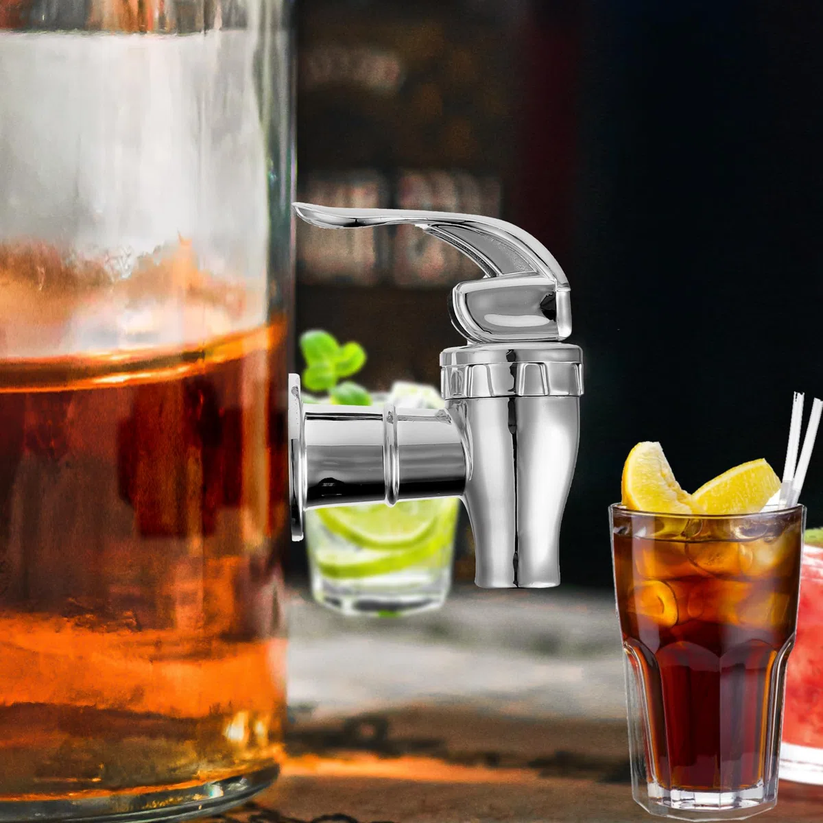 Bewudy 2 Pezzi Rubinetto Dispenser per Bevande - Ricambio per Acqua Fredda e Calda, Caffè, Succo (Argento)