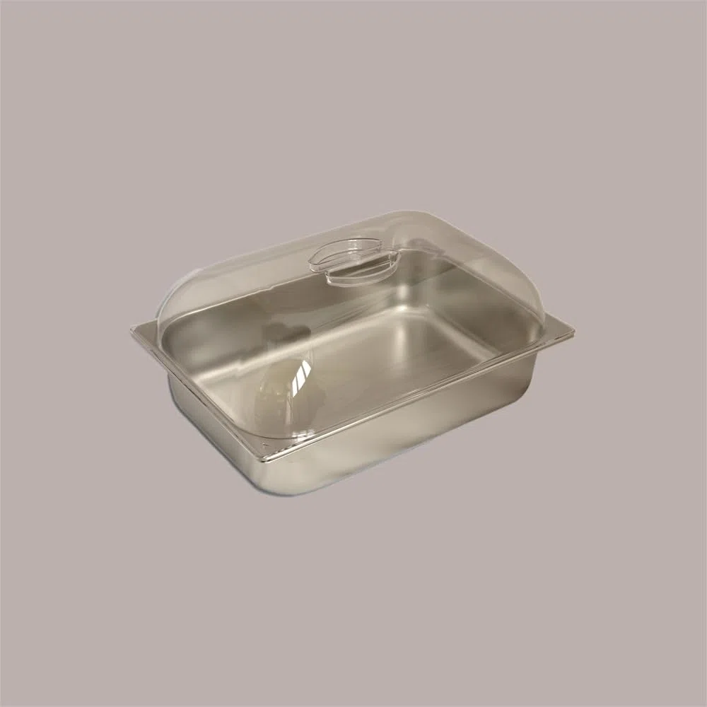 Lucgel Coperchio Trasparente in Policarbonato a Cupola per Vaschetta Gelato, 36x25 cm