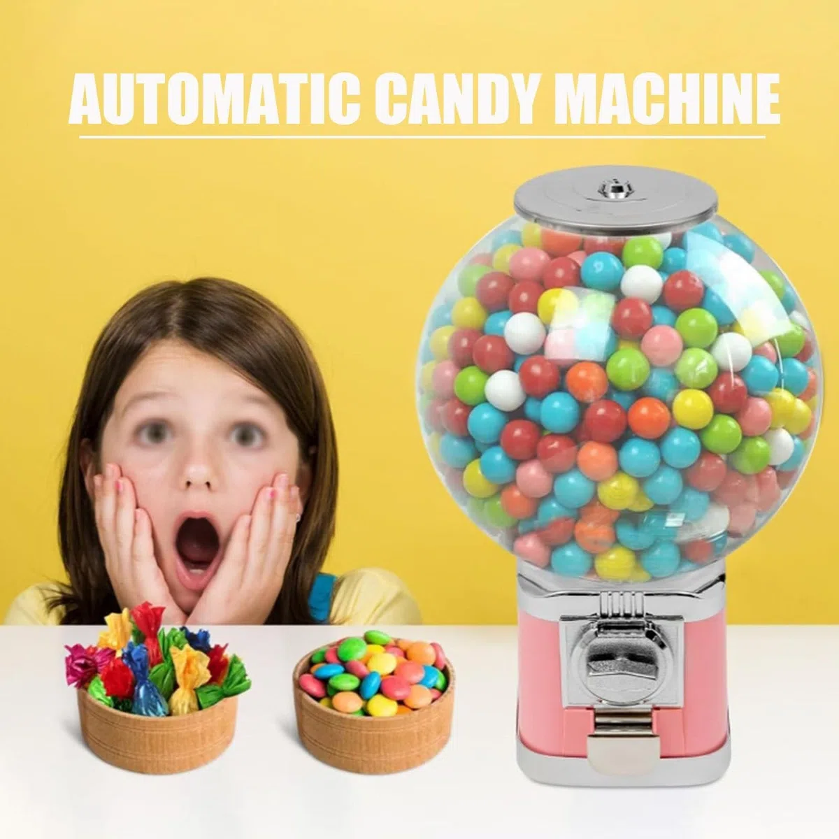 Distributore Automatico Di Palline Di Gomma Da Masticare, Distributore Automatico Di Palline Da 1,26 Pollici Con Chiave, Distributore Di Giocattoli Classici In Capsule A Bolle, Distributore Automatico