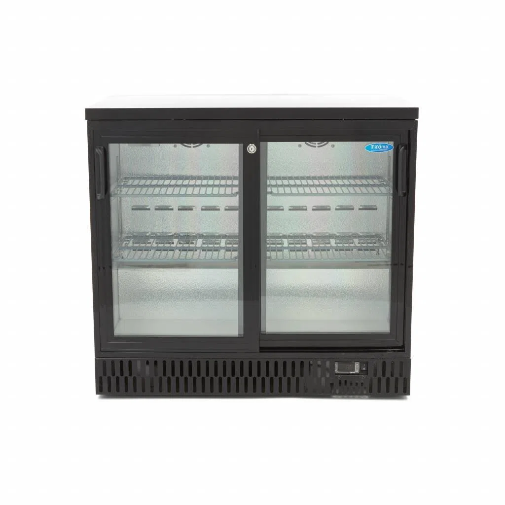 Maxima Kitchen Equipment Deluxe Bar Cooler/Display/Raffreddatore per bottiglia 2 Porte scorrevoli