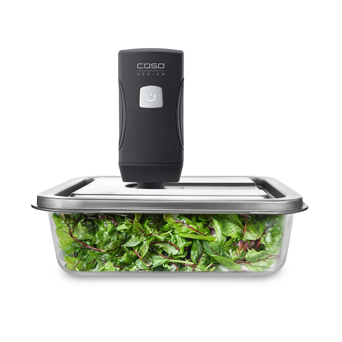 Caso VacuBoxx Inox XL 4.5 - Contenitore per alimenti sensibili alla pressione e liquidi, senza BPA, lavabile in lavastoviglie, congelatore