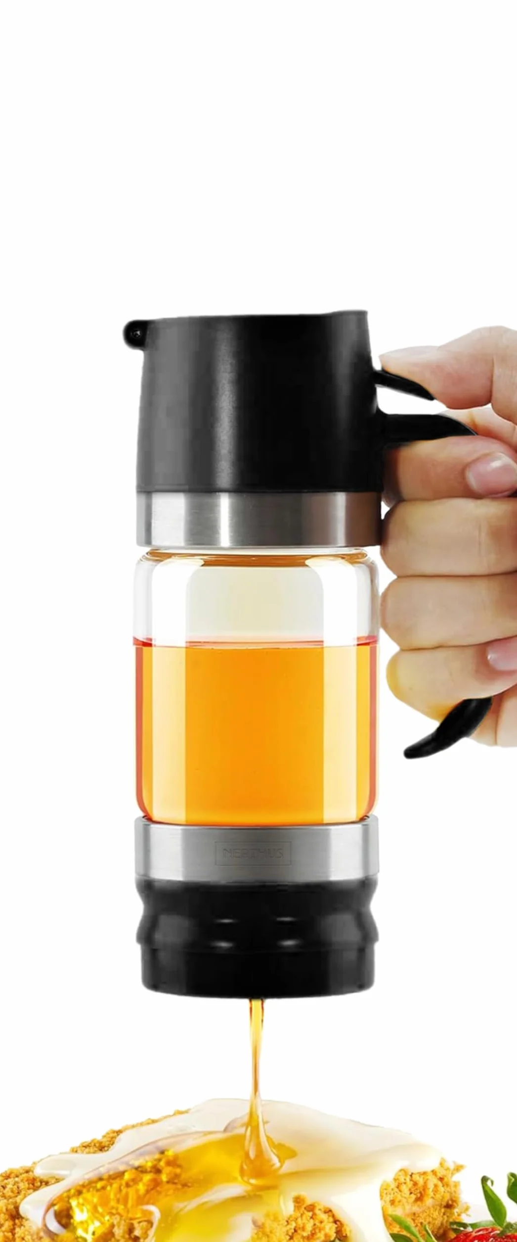 Nerthus FIH 1479 barattolo miele 350 ml dosatore per servire miele colazione cucina