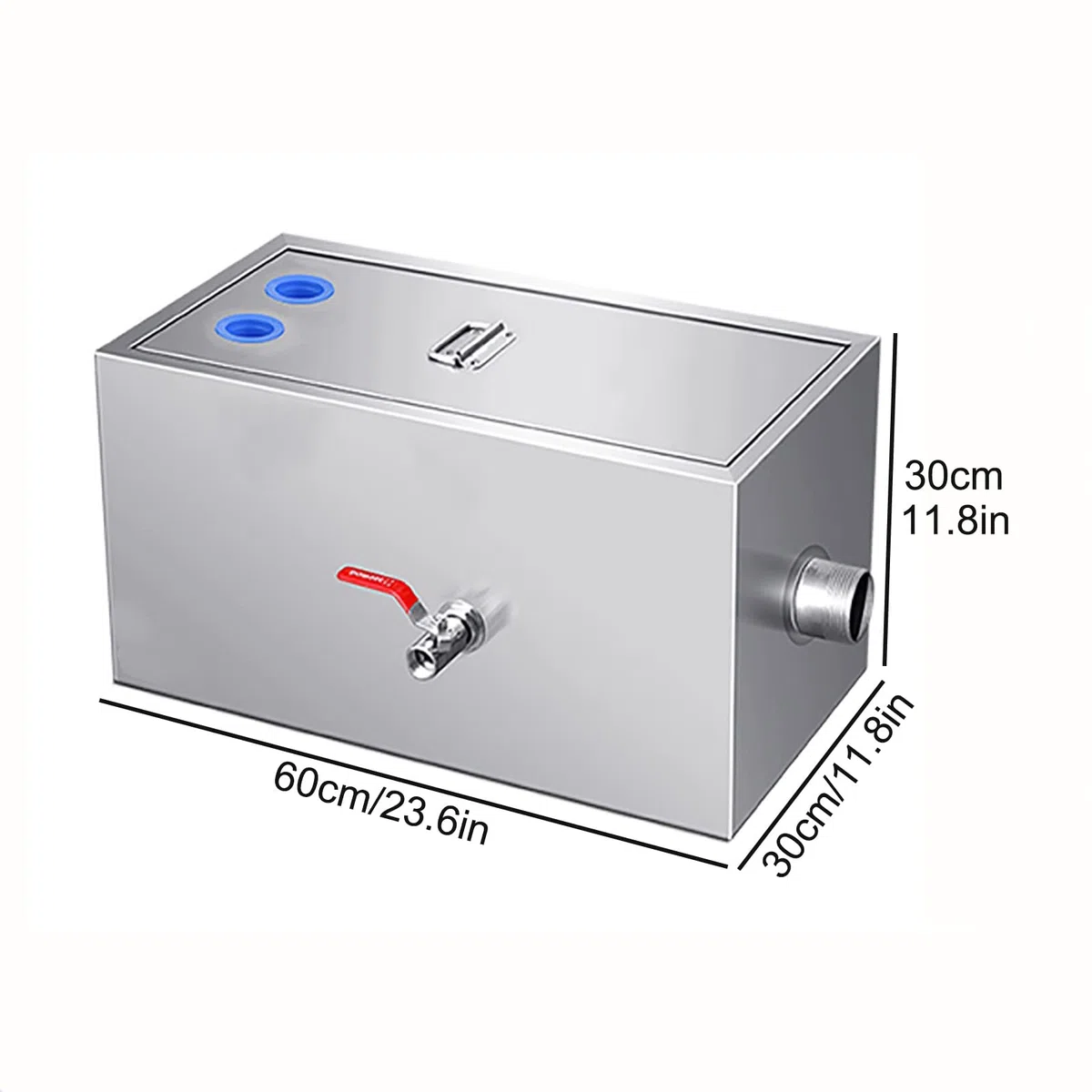 Sifone per grasso in acciaio inox, trappola per grasso sotto il lavello per cucina ristorante – separatore di olio-acqua di grado commerciale – deflettori rimovibili