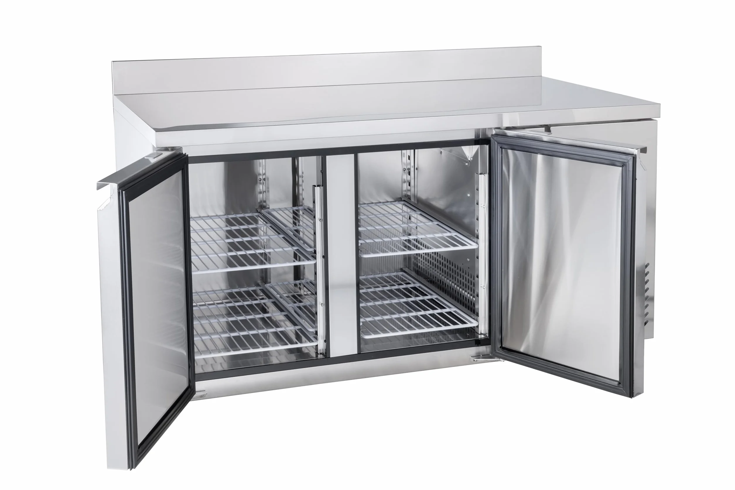 METRO Professional Banco refrigerato GCC2100BS, acciaio inox, 215 l, refrigerazione ventilata, 250 W, termostato digitale, con serratura, 4 piedini regolabili, argento