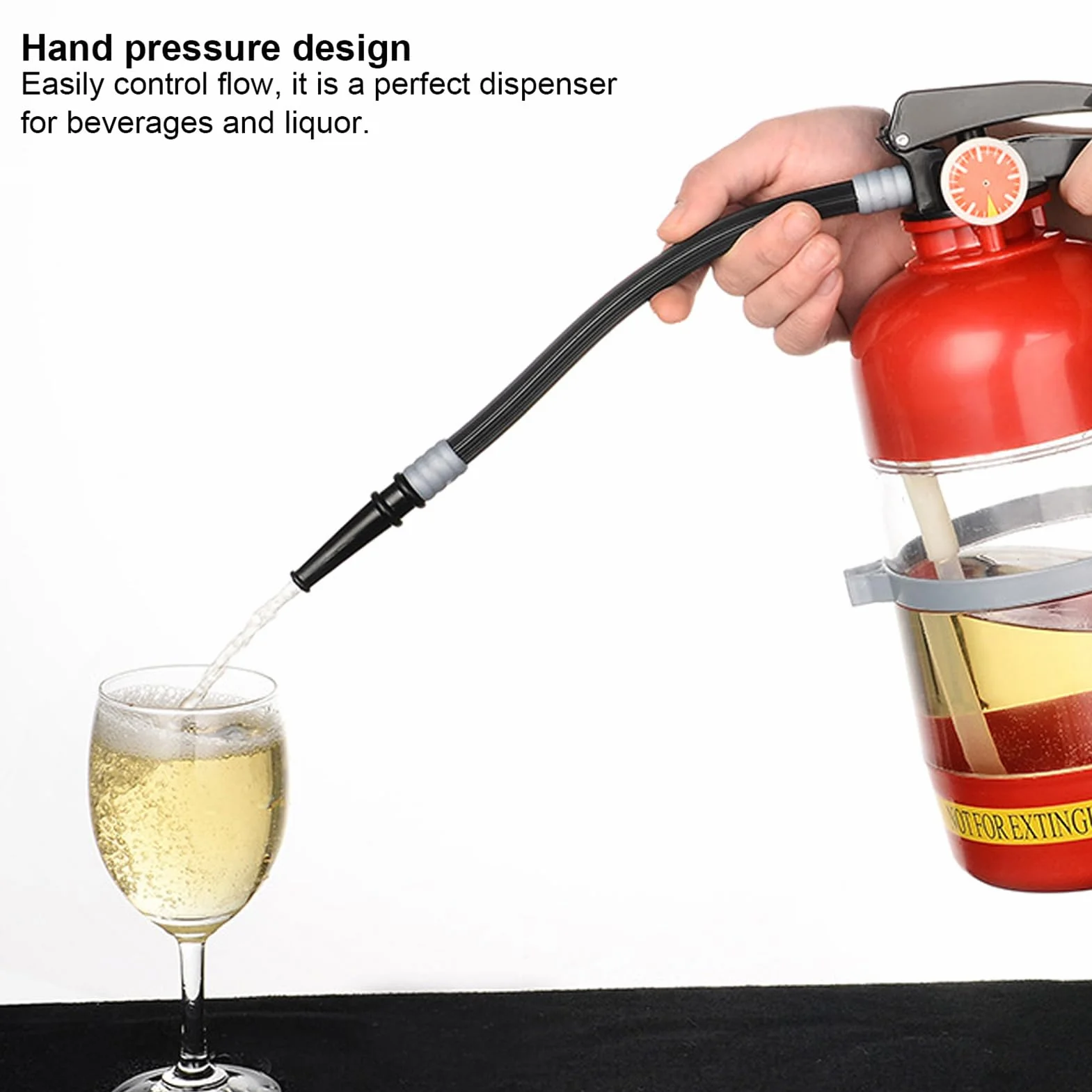 Innovativo Distributore Portatile di Bevande per Vino, Birra, Cocktail, Liquore, Pompa, Accessorio per Feste, 2 L, Design a Pressione Manuale, Adatto per Banchetti,