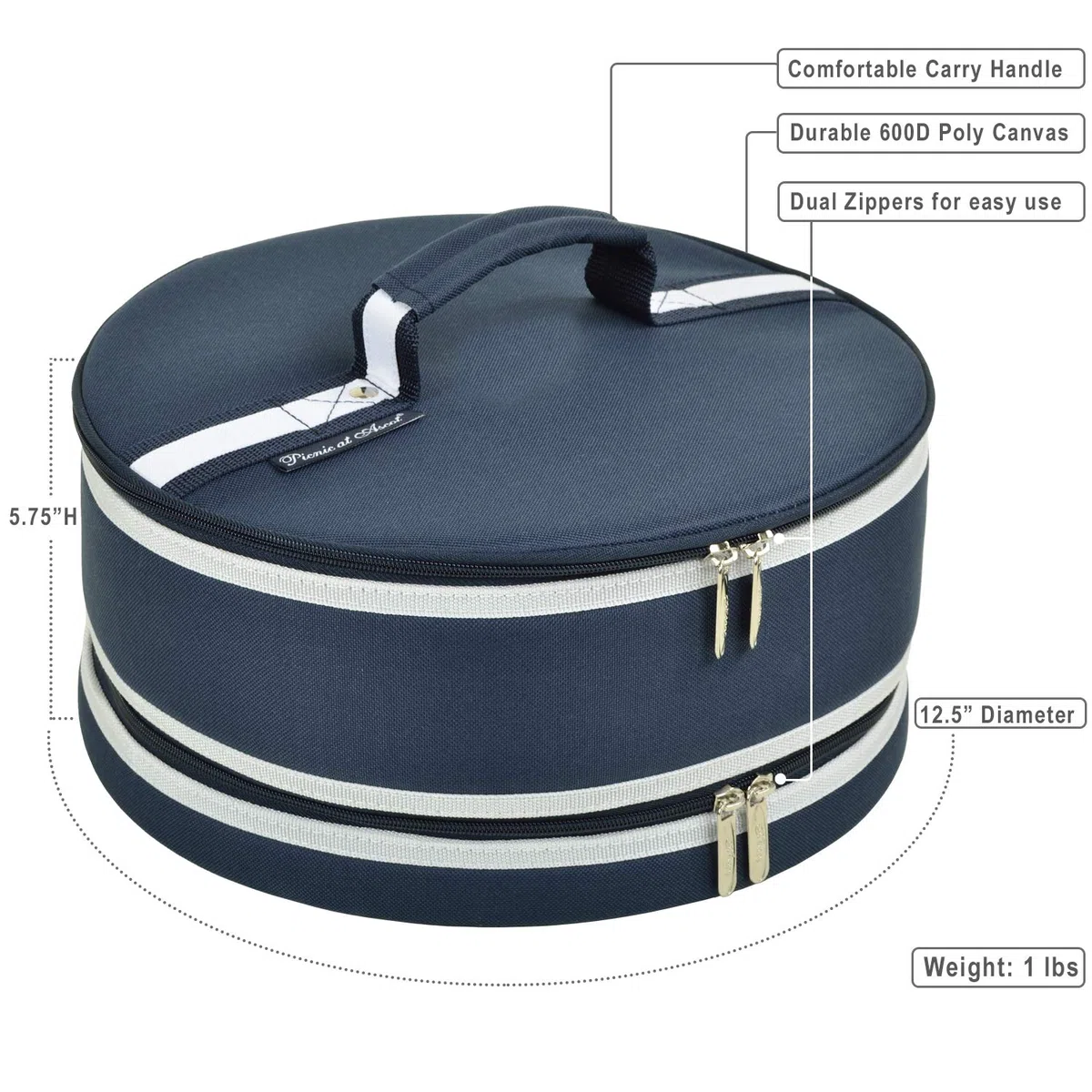 Picnic Ascot 540-BLB Carrier Pie-Cake Grassetto - Blu marino