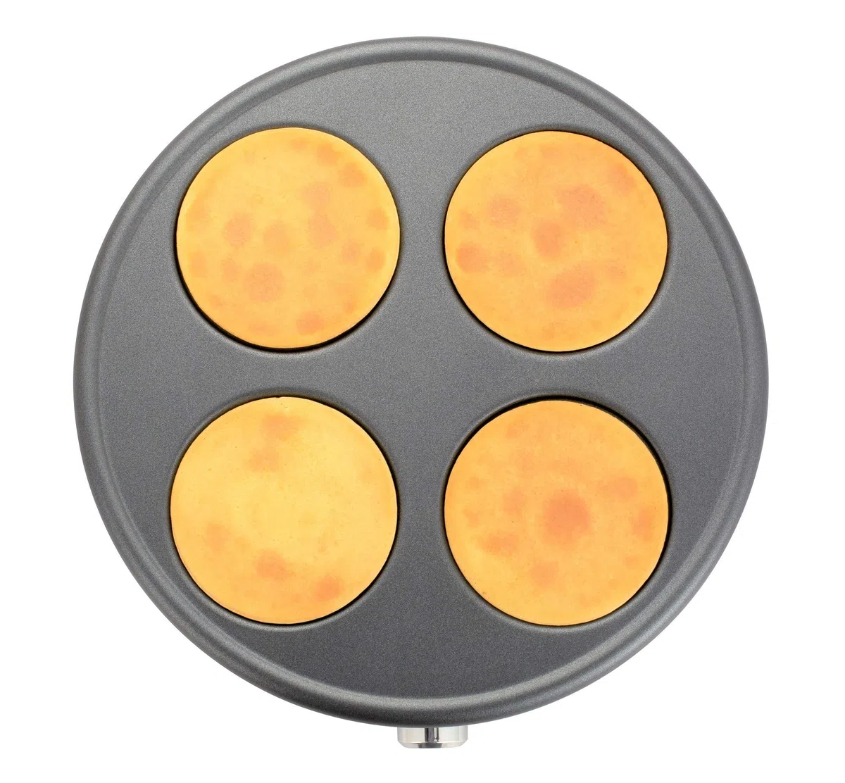 senya Piastra in alluminio pressofuso per quattro mini pancake da 11 cm – Crepe Time SYCK-CV026-SP1, acciaio inox, nero