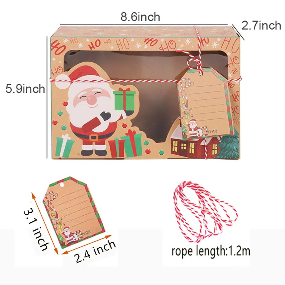 OTMVicor Vicor, scatole per biscotti di Natale, 6 scatole per cupcake di Natale, scatole da forno per regali di Natale