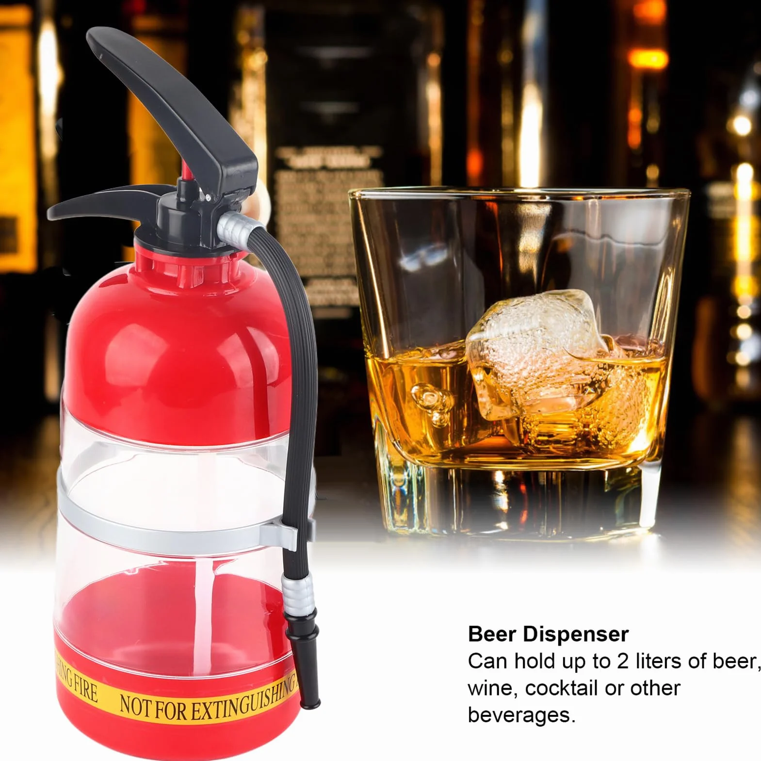 Innovativo Distributore Portatile di Bevande per Vino, Birra, Cocktail, Liquore, Pompa, Accessorio per Feste, 2 L, Design a Pressione Manuale, Adatto per Banchetti,