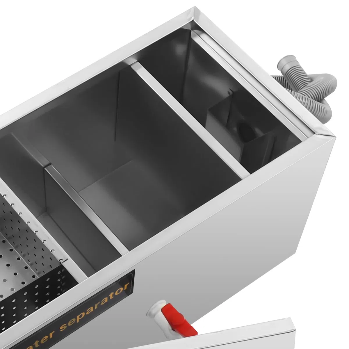 Trappola di grasso commerciale barriera grasso in acciaio inox separatore filtro olio trappole grasso sotto il flusso lavandino 0,8 m3/h per ristorante cucina