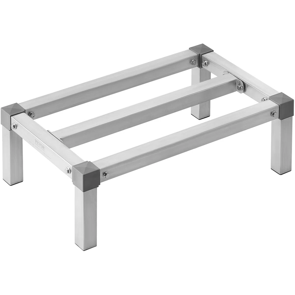 VEVOR Scaffale a Cuneo in Alluminio, 61x35,6x20,3 cm, Scaffale Commerciale, Portata 454 kg, Montaggio Facile, Scaffale a 1 Ripiano per Conservazione Alimenti a Pavimento, in Ristoranti, Cucine, Garage