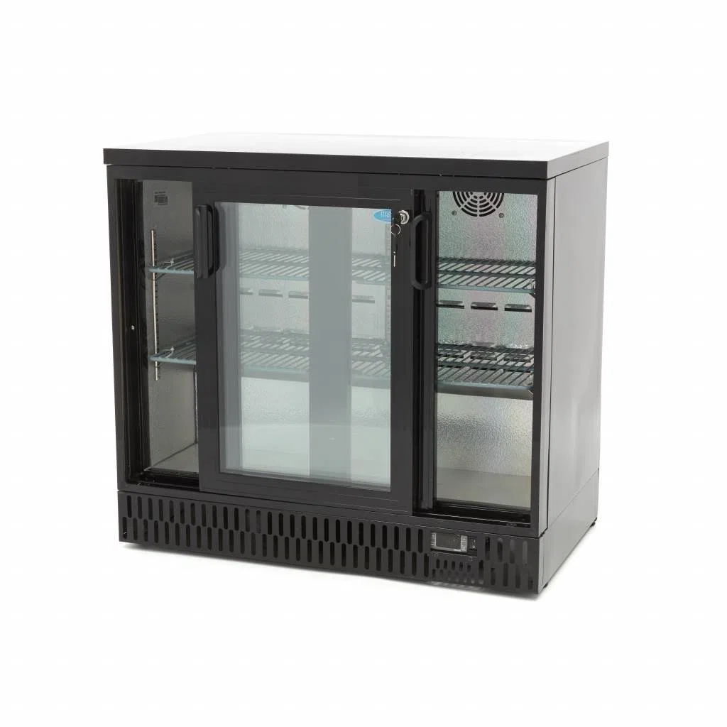 Maxima Kitchen Equipment Deluxe Bar Cooler/Display/Raffreddatore per bottiglia 2 Porte scorrevoli