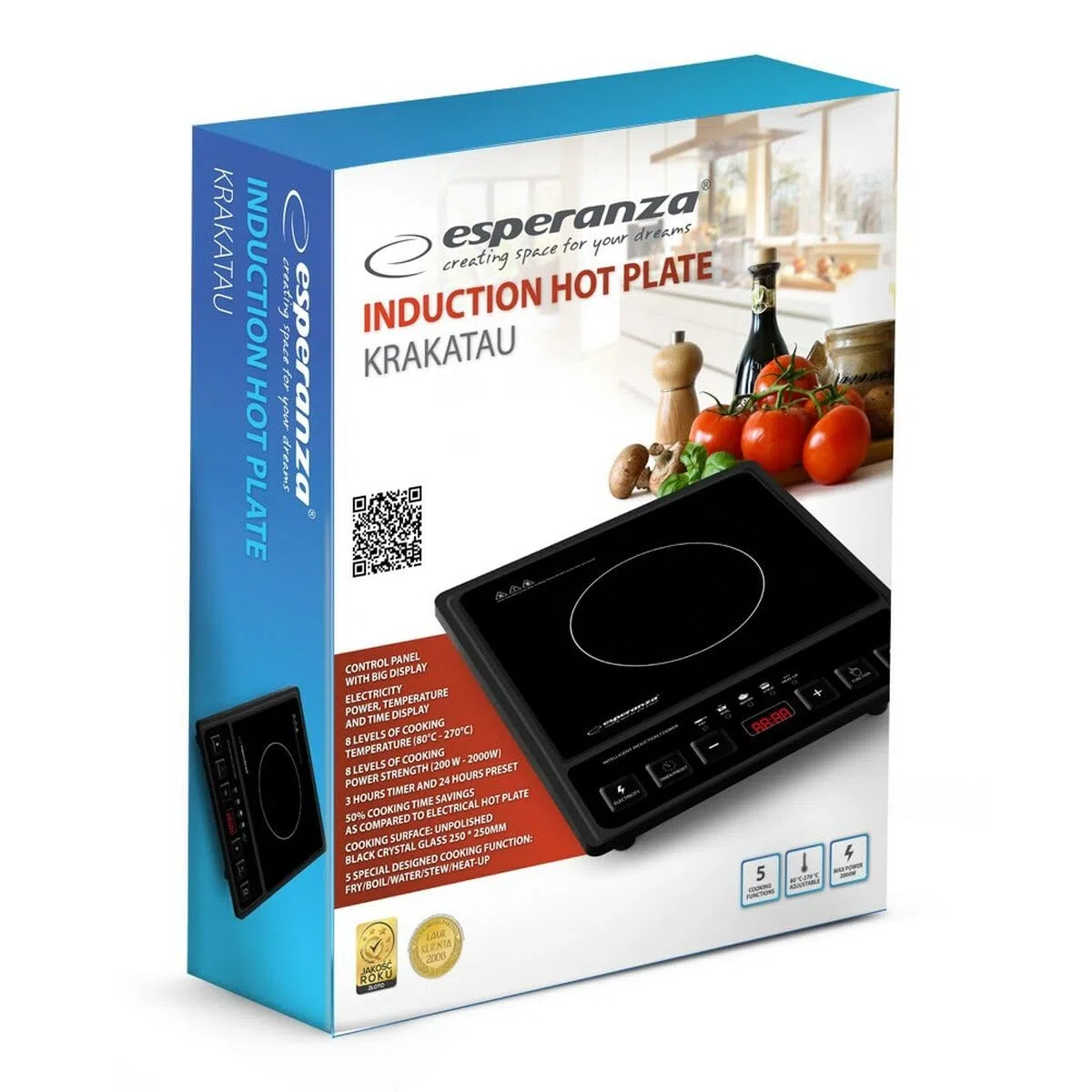 FLM SYSTEM Piastra induzione fornello portatile elettrico piano cottura cucina 2000W